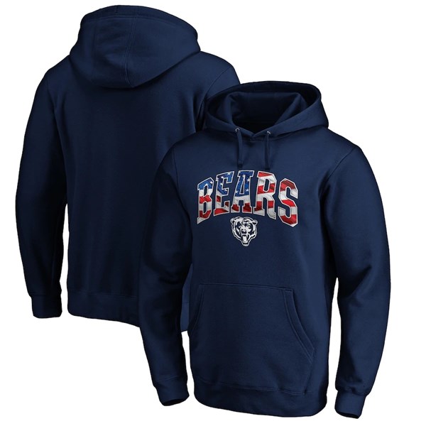 Men's Chicago Bears Navy NFL Banner Wave Pullover Hoodie